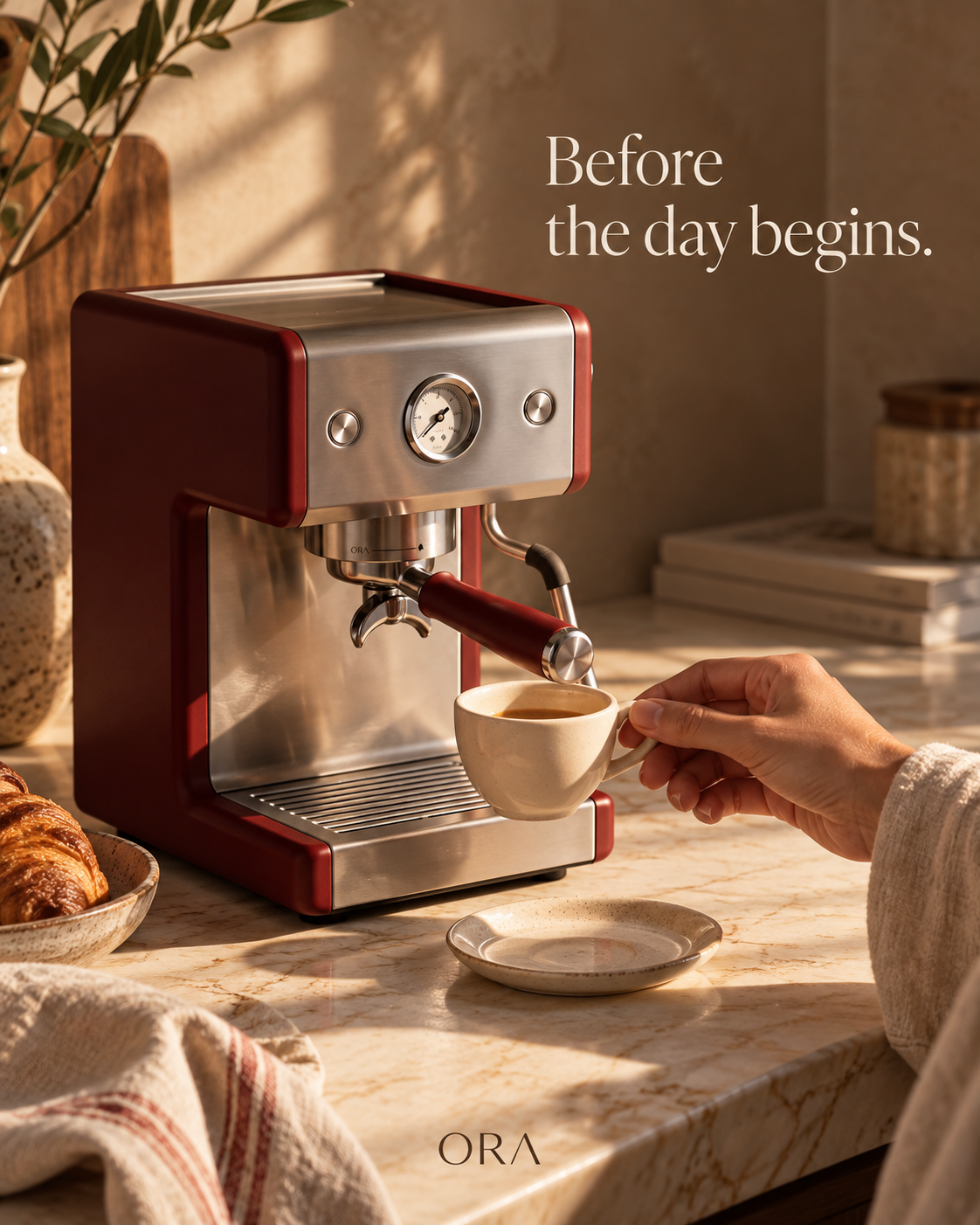 ORA Kaffeemaschine im morgendlichen Licht