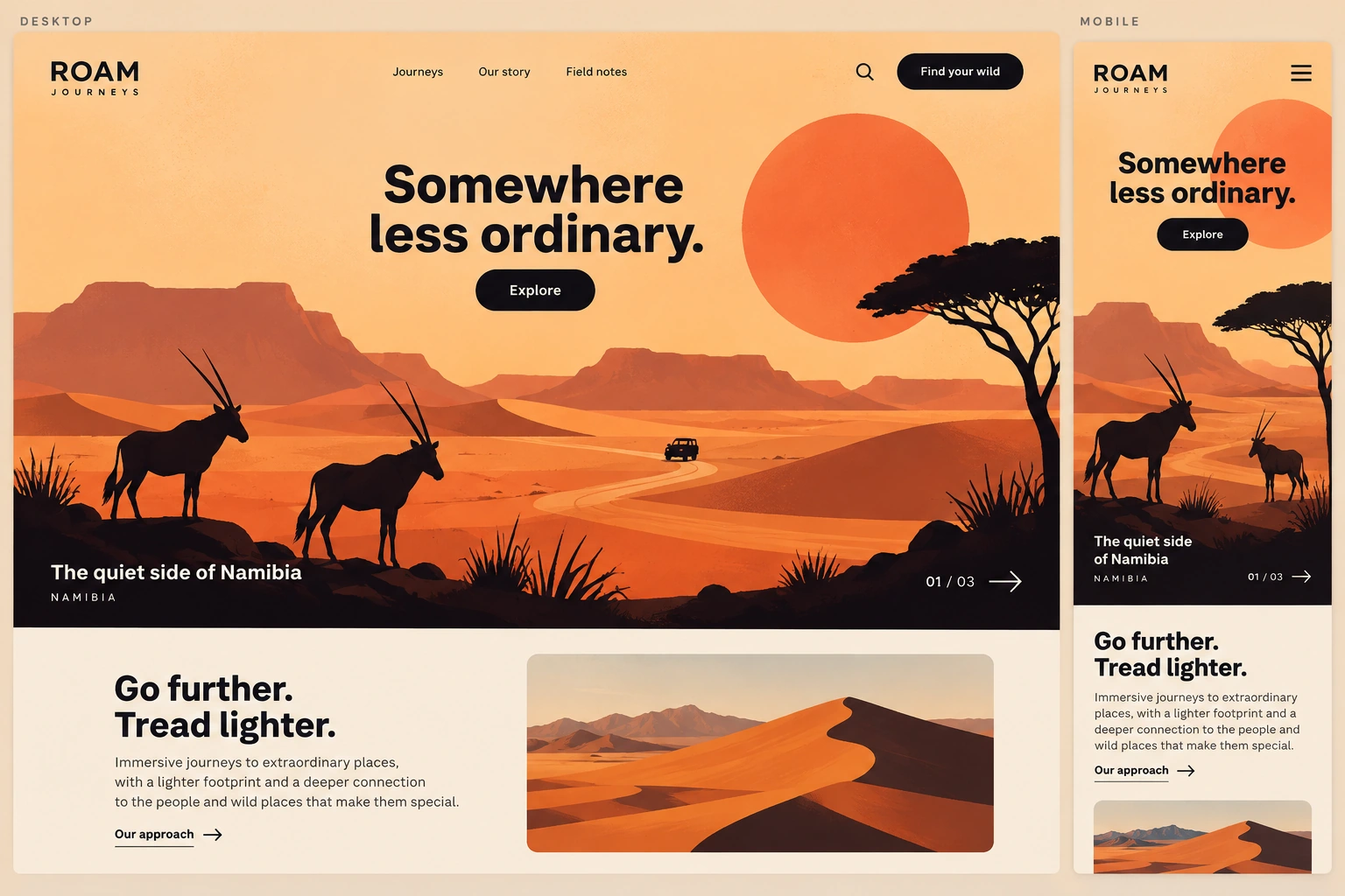 ROAM — Adventure Travel, Desktop & Mobile