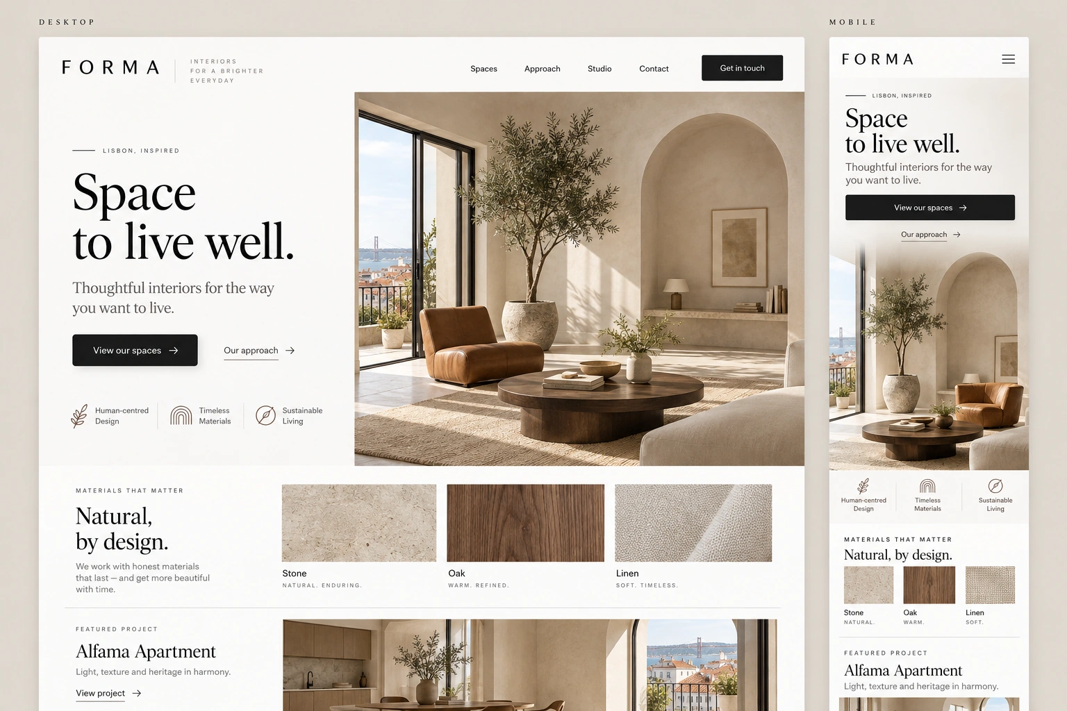 FORMA — Interior Design, Desktop & Mobile
