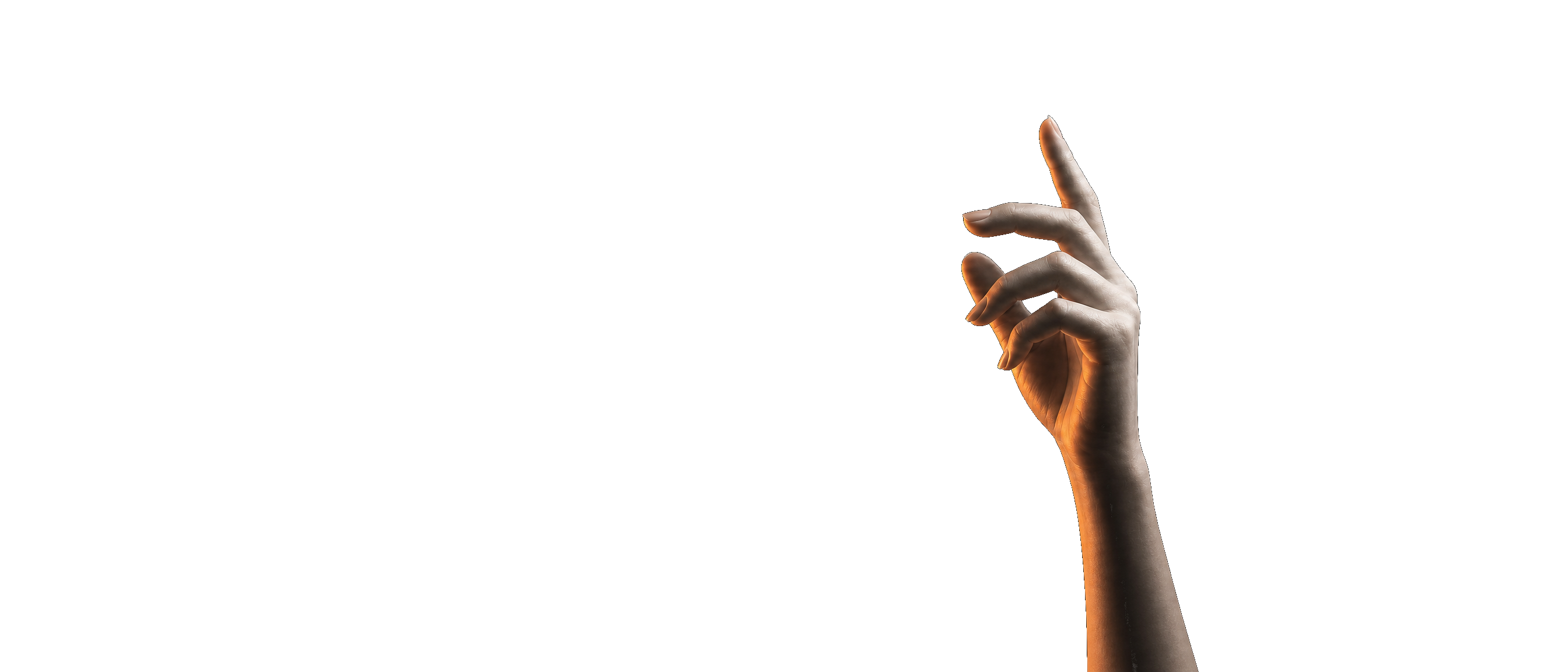 Originale EXRE-Hand mit warmem Kantenlicht